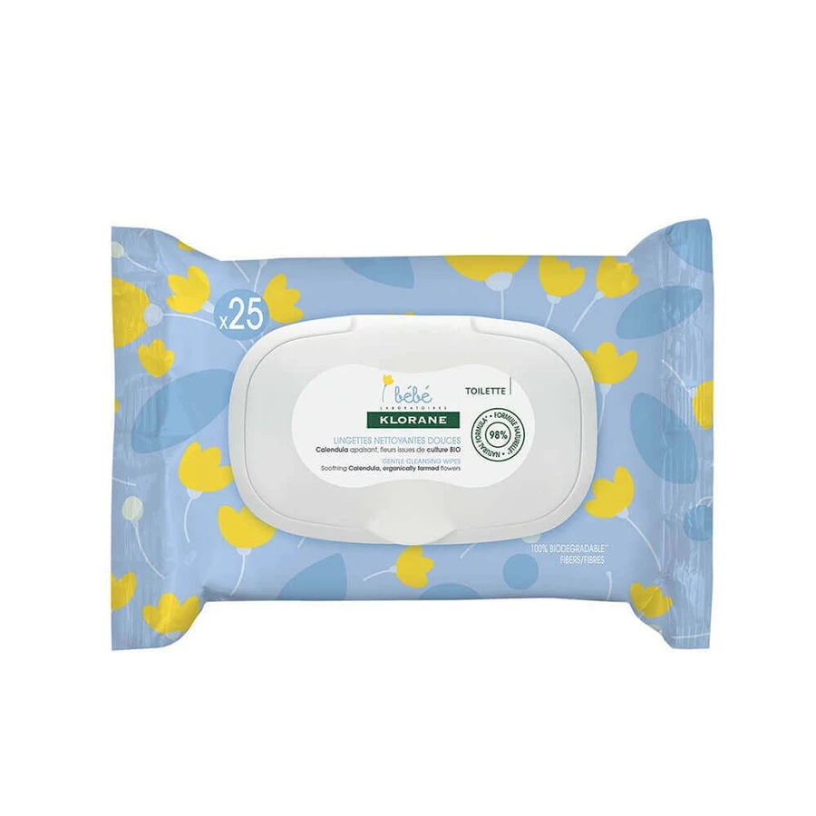 Klorane Newborn Нежные очищающие салфетки 25 шт.: цены и характеристики