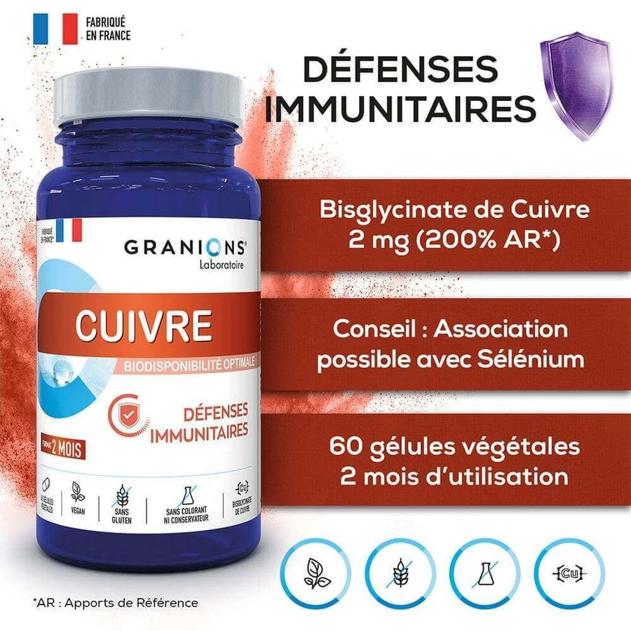 Granions Copper Immune Defence 60 капсул: цены и характеристики