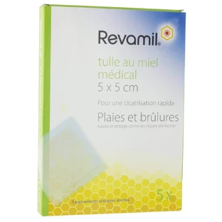 Revamil Мед медицинский тюль 5х5см 5 повязок 40г