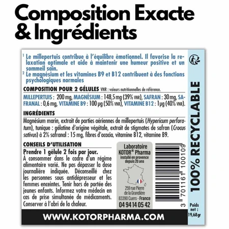 Kotor Pharma Шафран Зверобой Эмоциональный баланс 60 капсул: цены и характеристики
