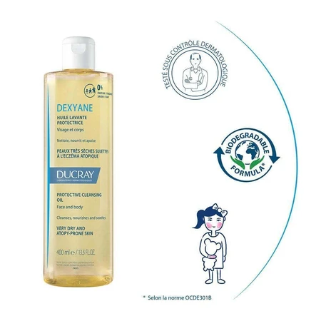 Ducray Dexyane Захисна очищувальна олія для дуже сухої шкіри зі схильністю до атопії 400 мл: ціни та характеристики