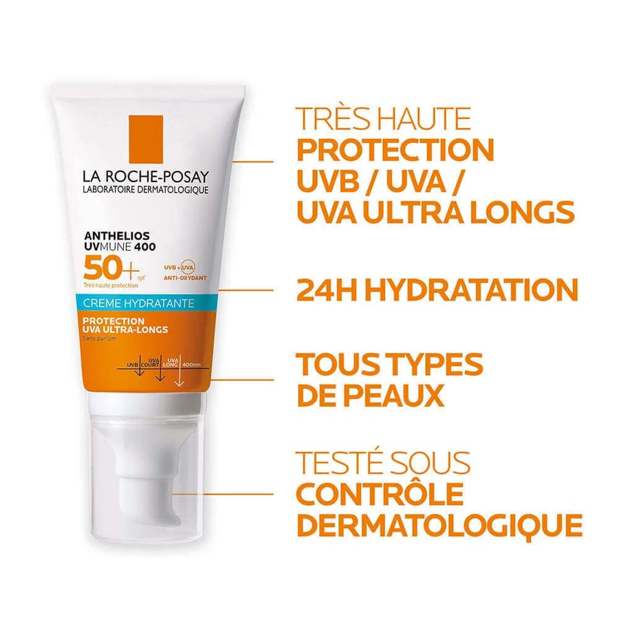 La Roche-Posay Uvmune 400 увлажняющий солнцезащитный крем для лица SPF50+ без отдушек, очень высокая защита 50 мл: цены и характеристики