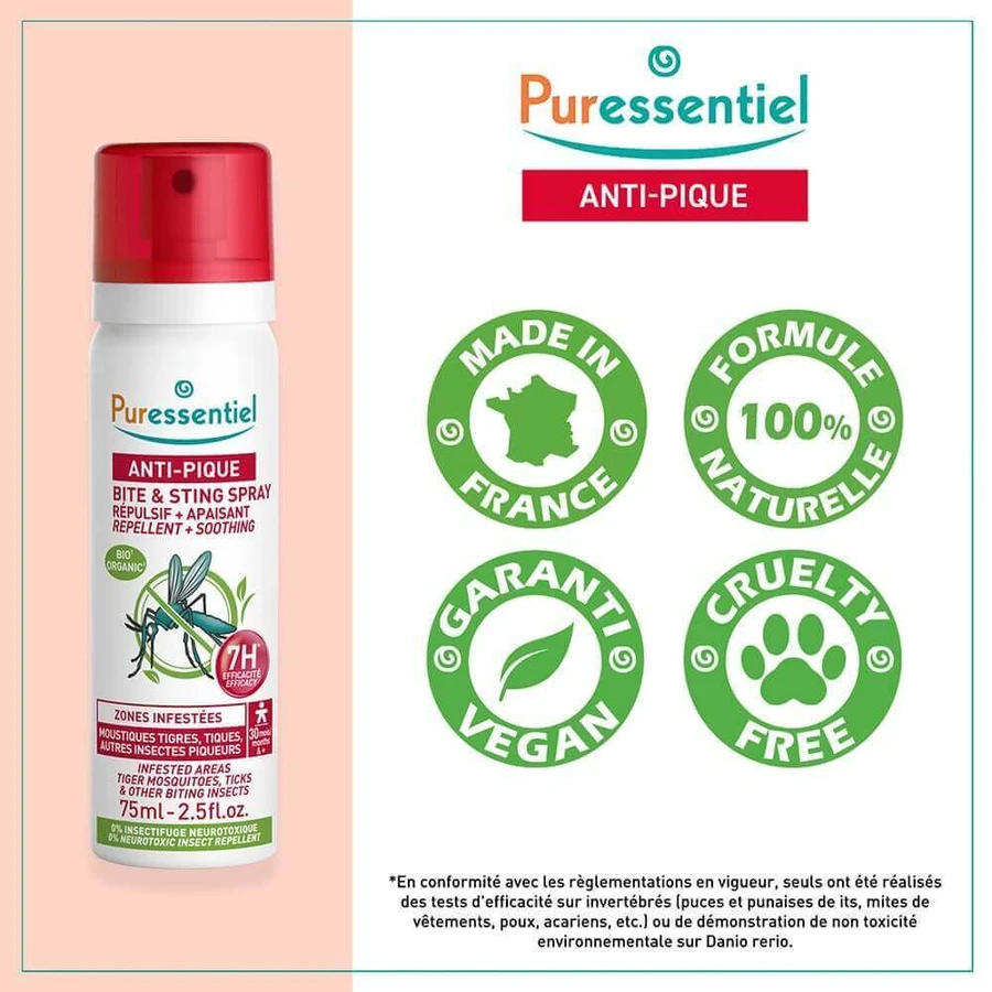 Puressentiel SOS Insects Спрей від комарів та заспокійливий спрей 75 мл: ціни та характеристики