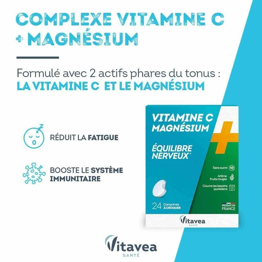 Vitavea Santé Вітаміни С + Магній Equilibre nerveux 24 таблетки: ціни та характеристики