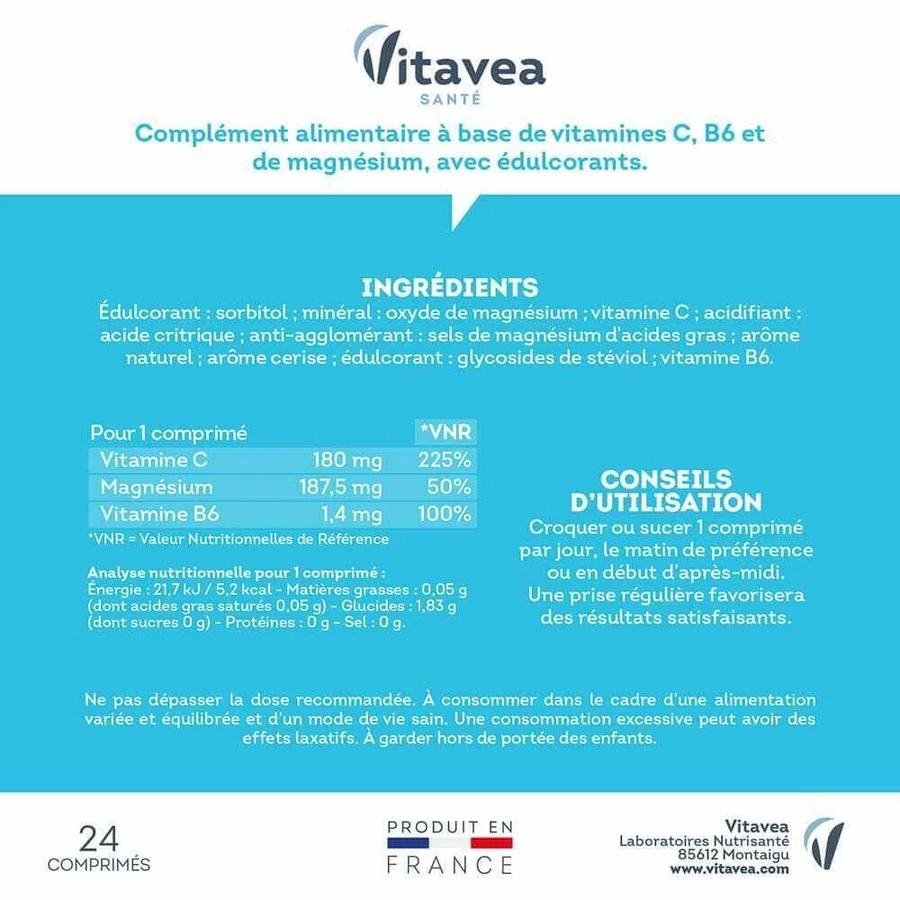 Vitavea Santé Вітаміни С + Магній Equilibre nerveux 24 таблетки: ціни та характеристики