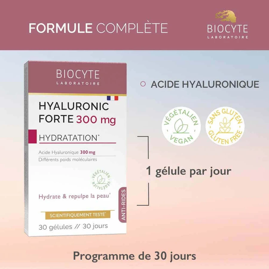 Biocyte Anti-Wrinkle Сильна гіалуронова кислота проти зморшок 300 мг Зволоження 30 капсул: ціни та характеристики