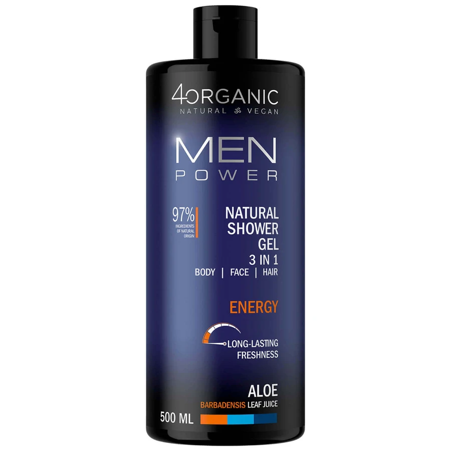 4Oganic Men Power, натуральний гель для душу 3в1, Енергія, 500 мл: ціни та характеристики