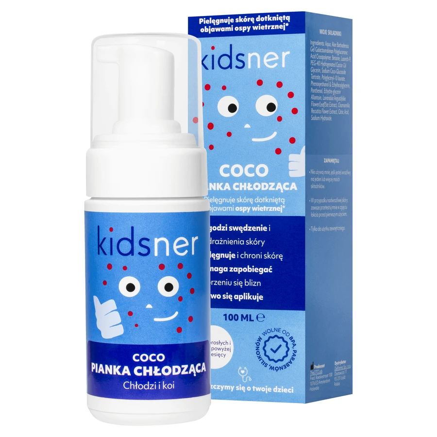 Kidsner Coco, охлаждающая пенка для ухода за кожей при оспе, с 6 месяцев, 100 мл ДЕКОРАТИВНАЯ УПАКОВКА: цены и характеристики