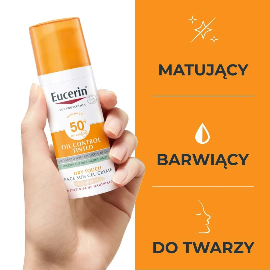 Eucerin Sun Protection Oil Control, гель-крем для защиты цвета, светлый, SPF 50+, 50 мл: цены и характеристики