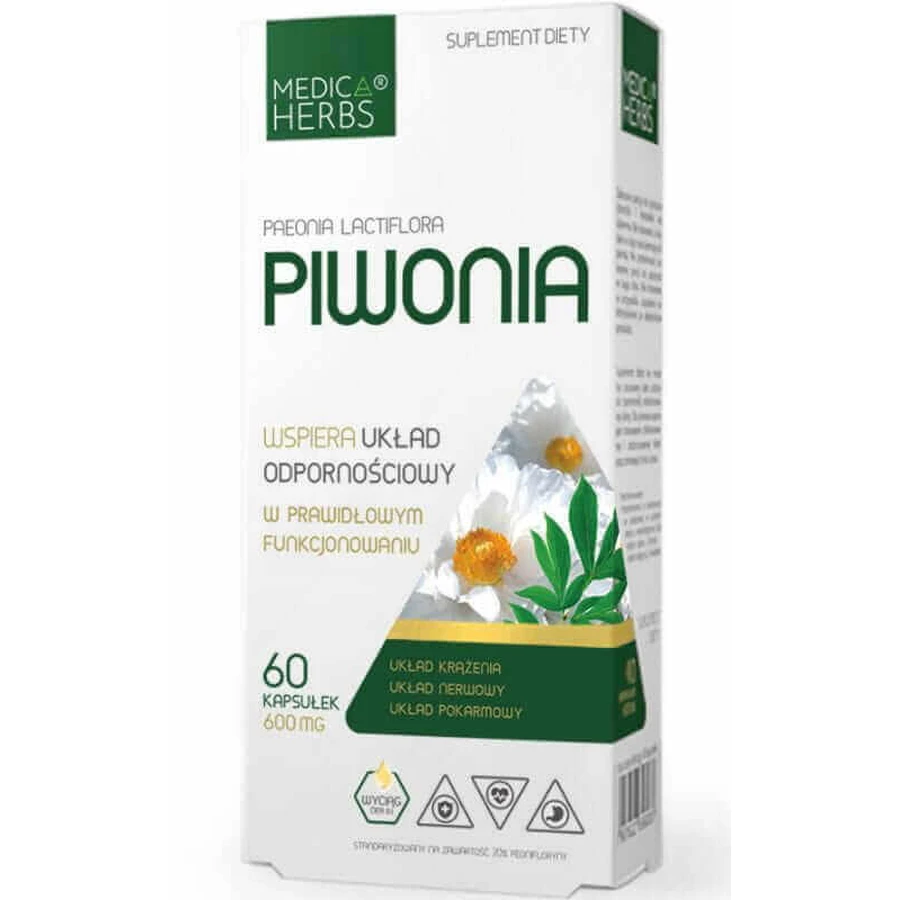 Півонія 600 мг, 60 капсул Medica Herbs: ціни та характеристики