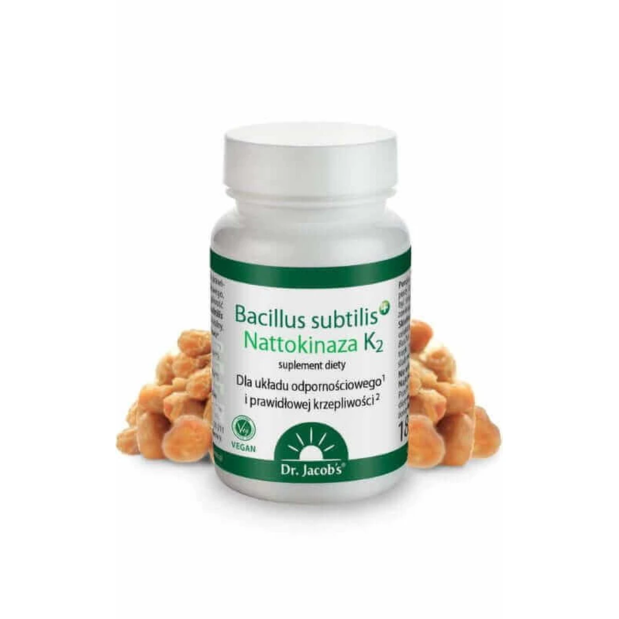 Bacillus subtilis + Наттокіназа К2 - 60 капсул Dr Jacob's: ціни та характеристики