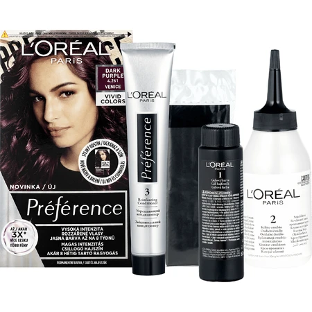 L'Oréal Paris Préférence Vivid Colors vopsea de păr permanentă 4.261 Veneția 150 мл: цены и характеристики
