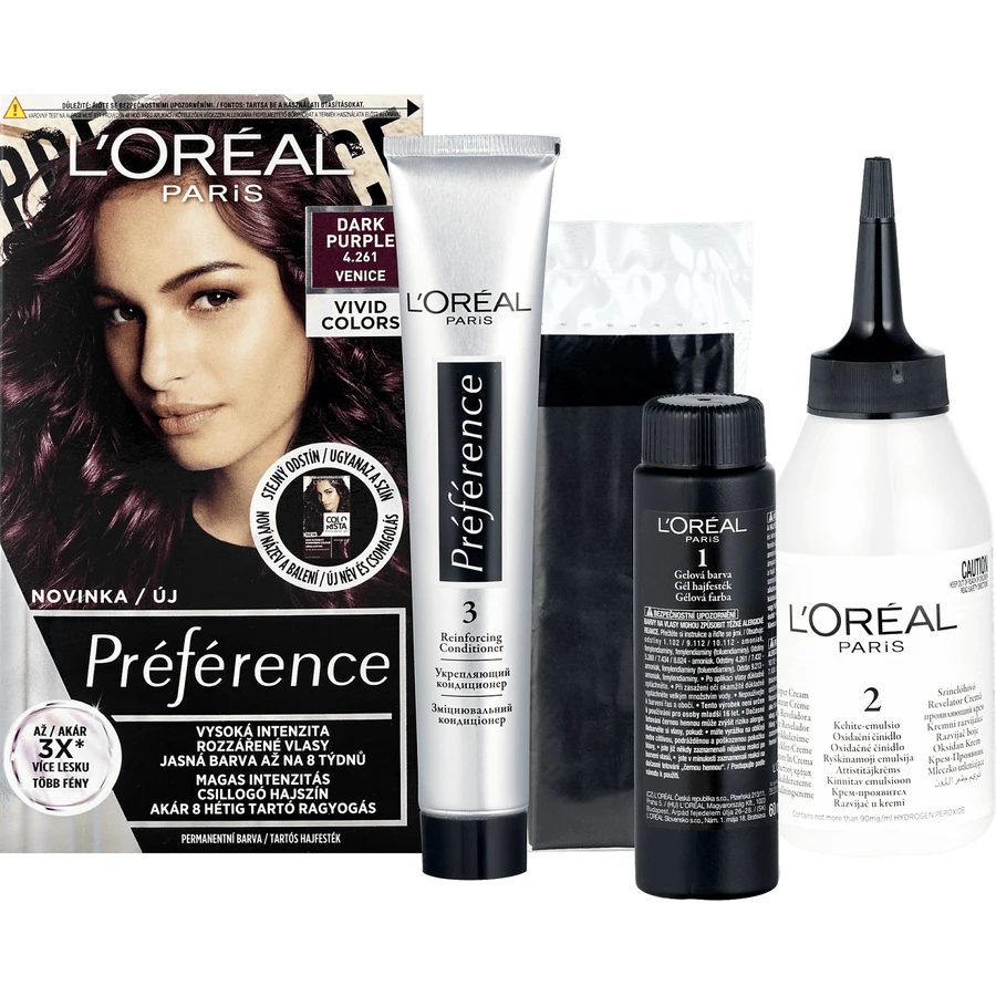 L'Oréal Paris Préférence Vivid Colors vopsea de păr permanentă 4.261 Veneția 150 мл: цены и характеристики