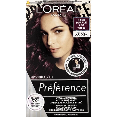 L'Oréal Paris Préférence Vivid Colors vopsea de păr permanentă 4.261 Veneția 150 мл: цены и характеристики