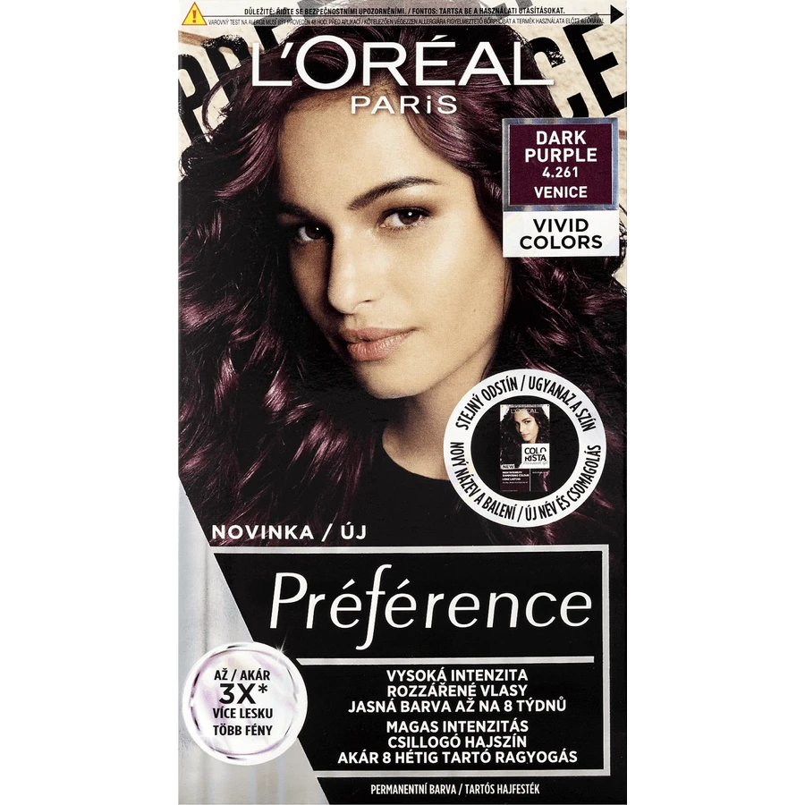 L'Oréal Paris Préférence Vivid Colors vopsea de păr permanentă 4.261 Veneția 150 мл: цены и характеристики