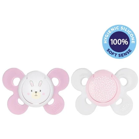 Силіконова пустушка Chicco Physio Comfort Зайчик/Бутони 0-6м 2 шт.: ціни та характеристики