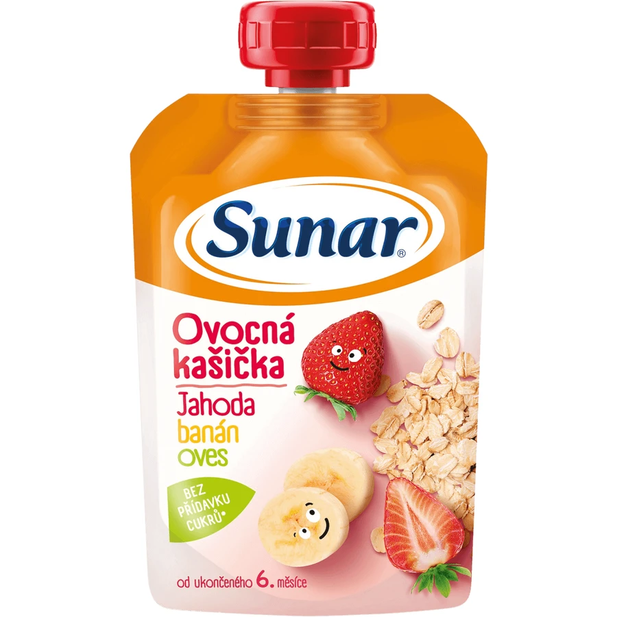 Sunar terci de fruite banane, căpșuni, fulgi de ovăz 6m+ 120 g: ціни та характеристики