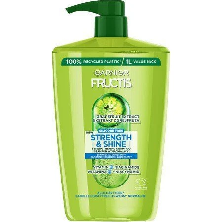 Garnier Fructis Strength & Shine șampon de întărire pentru tote tipurile de părără strălucire și rezistență, 1000 мл: ціни та характеристики