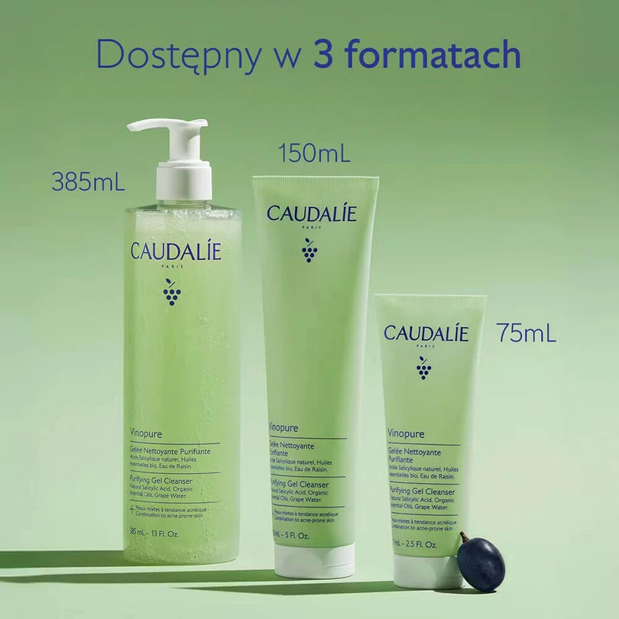 Caudalie Vinopure, гель для вмивання обличчя, що очищає, для шкіри, схильної до акне, 75 мл: ціни та характеристики