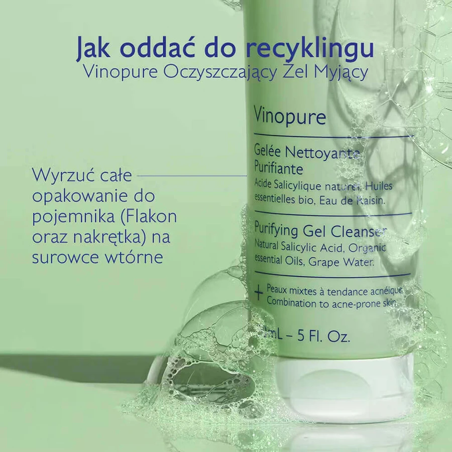 Caudalie Vinopure, гель для вмивання обличчя, що очищає, для шкіри, схильної до акне, 75 мл: ціни та характеристики
