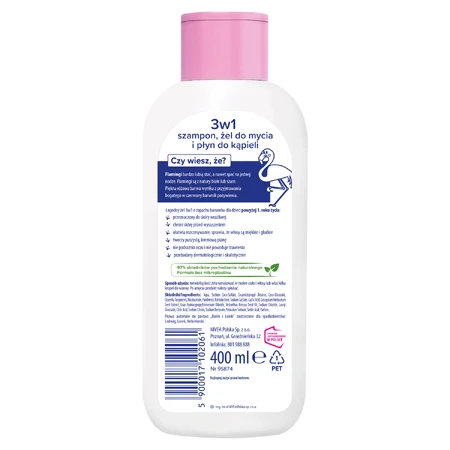 Bambino Kids, Гель для миття тіла та волосся 2-в-1, Bolek i Lolek i flamingo, від 1 року, 400 мл: ціни та характеристики