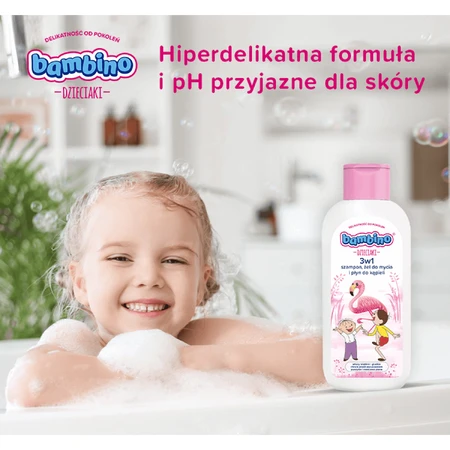 Bambino Kids, Гель для миття тіла та волосся 2-в-1, Bolek i Lolek i flamingo, від 1 року, 400 мл: ціни та характеристики