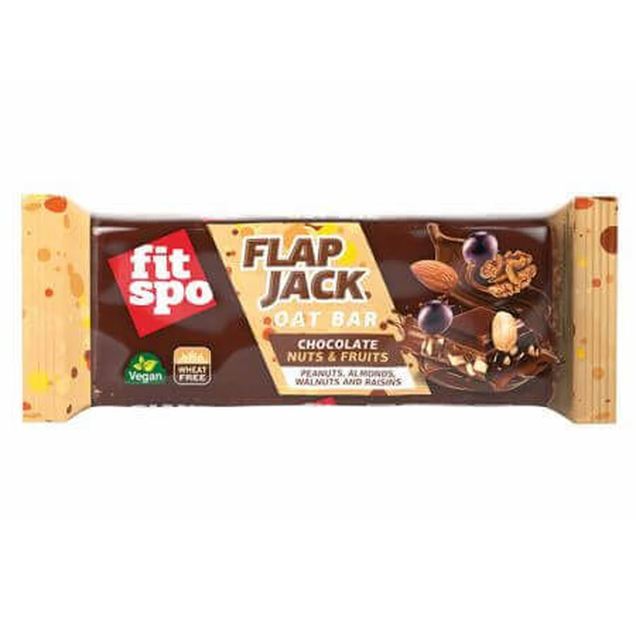 Flapjack Flapjack, шоколад с орехами и фруктами, 90 г, FitSpo: цены и характеристики