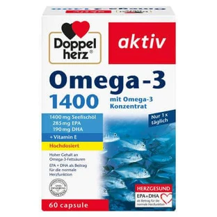 Омега 3 Актив, 1400 мг, 60 капсул, Doppelherz