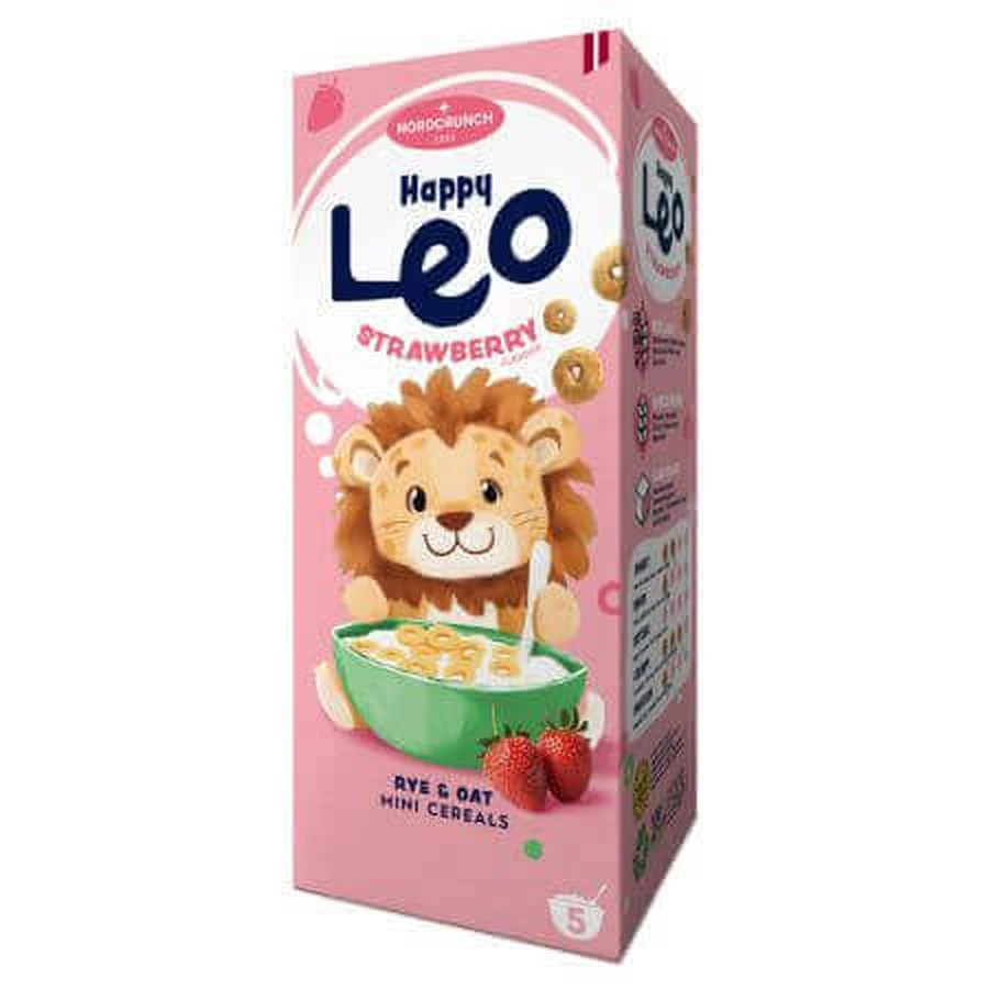 Органические ржано-овсяные хлопья с клубникой, 150 г, Happy Leo: цены и характеристики