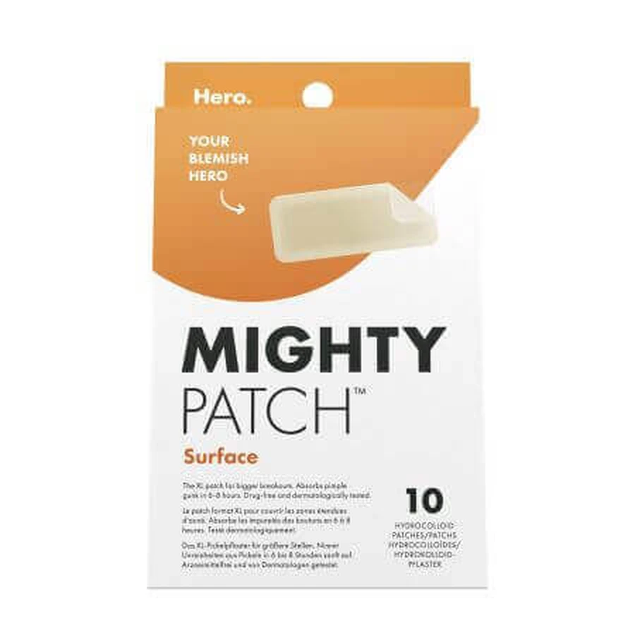 Гідроколоїдні поверхневі пластирі від прищів Mighty Patch, 10 шт, Hero: ціни та характеристики