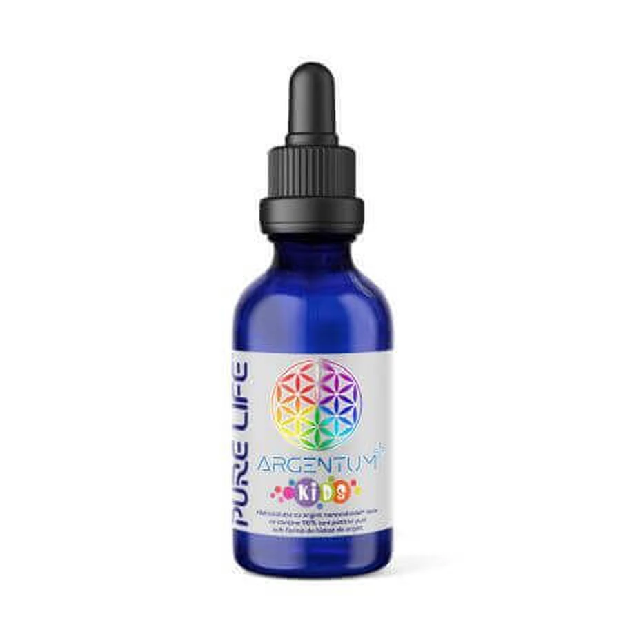 Срібло наноколоїдне Argentum+ Kids 15 ppm з піпеткою, 60 мл, Pure Life: ціни та характеристики