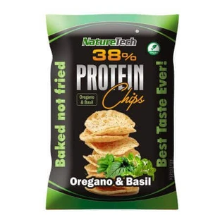 38% протеиновые чипсы со вкусом базилика и орегано, 50 г, Nature Tech