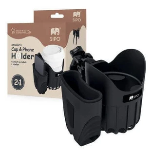 Чашка і тримач для телефону 2 в 1, чорний, Sipo