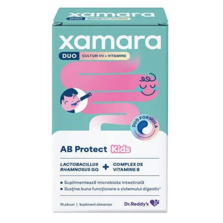 Xamara Duo AB Protect Kids с ягодным вкусом, 10 ородиспергируемых саше, Dr Reddys: цены и характеристики
