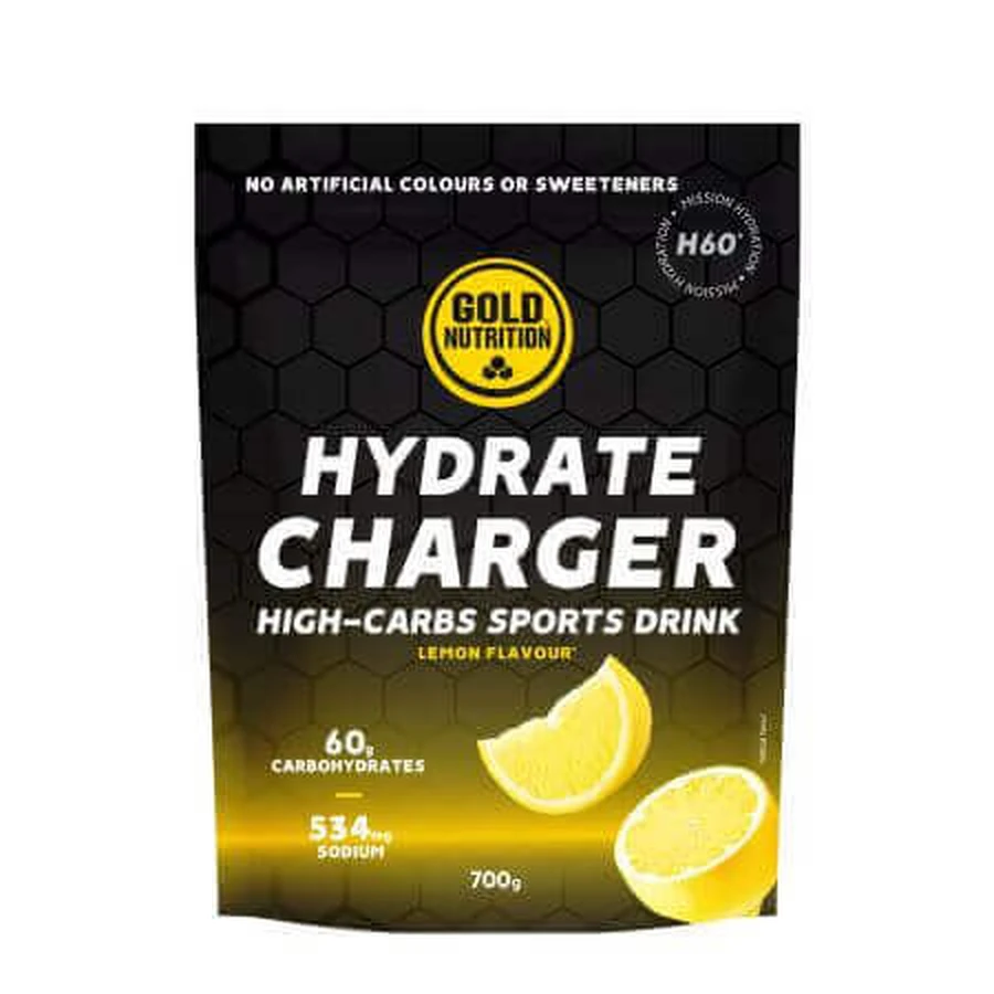 Ізотонічний напій Hydrate Charger H60, Лимон, 700 г, Gold Nutrition: ціни та характеристики