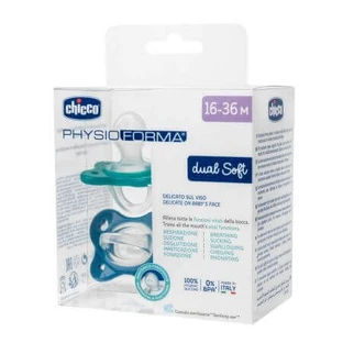 Анатомическая пустышка PhysioForma Dual Soft, голубая, 16-36 месяцев, 2 штуки, Chicco