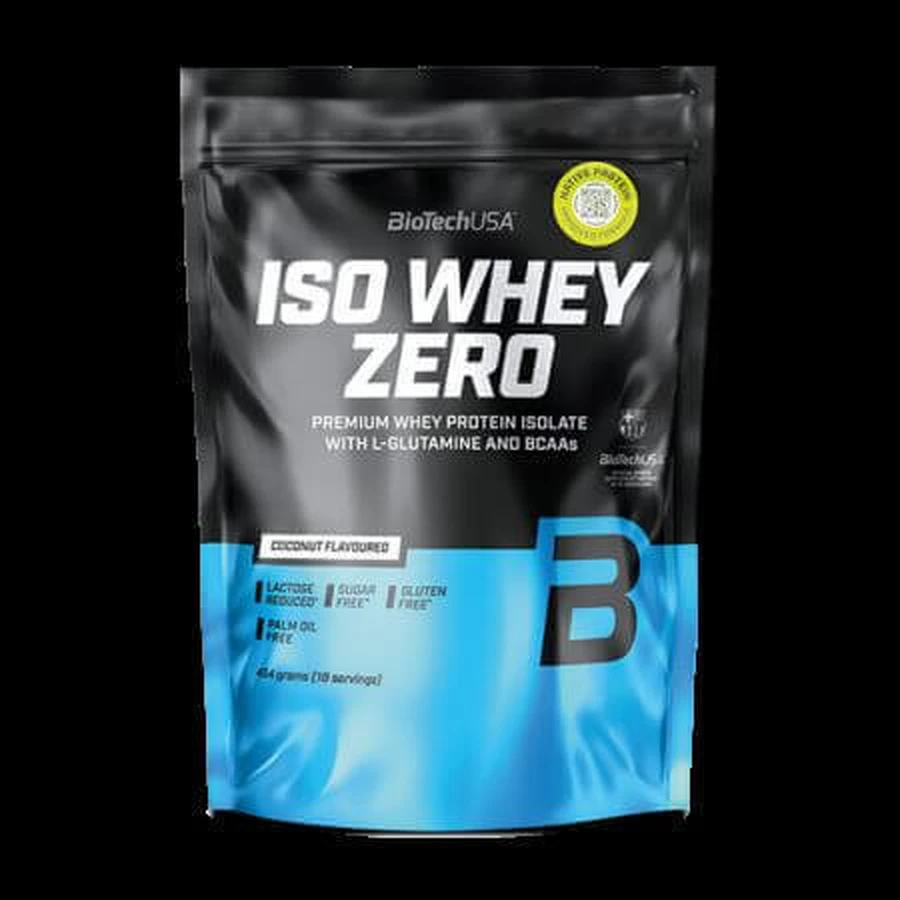 Ізолят сироваткового протеїну преміум-класу Iso Whey Zero, кокос, 454 г, BioTechUSA: ціни та характеристики