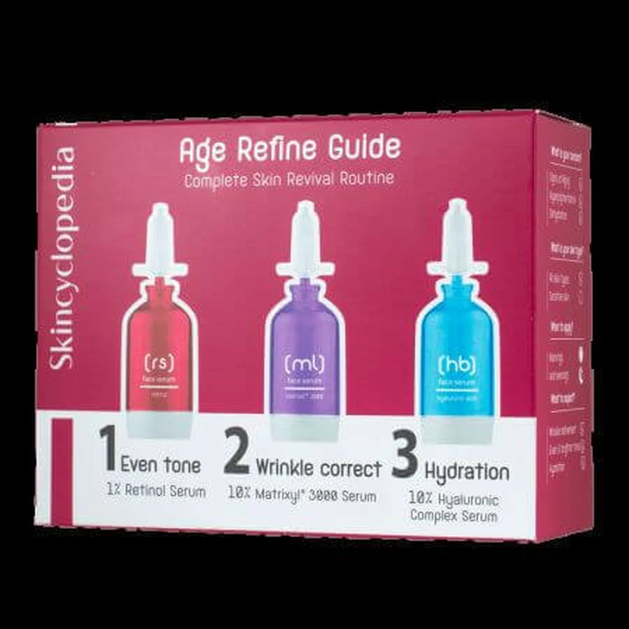 Набір сироваток проти зморшок, Age Refine Guide, 3х15 мл, Skincyclopedia: ціни та характеристики