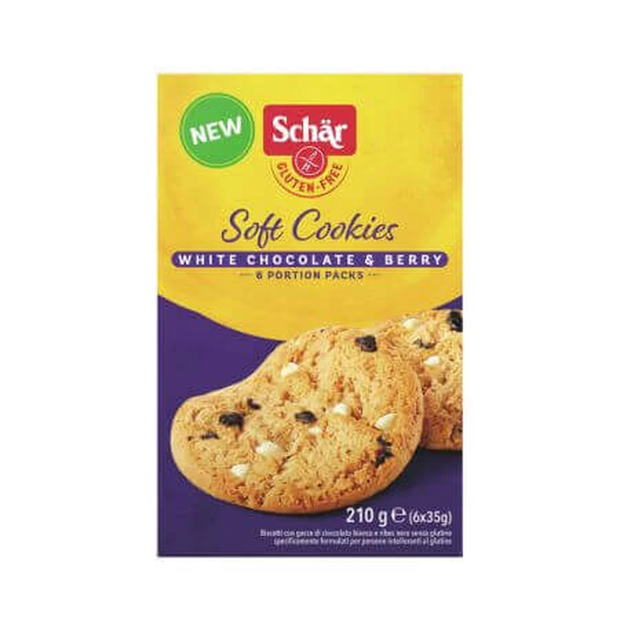 Мягкое безглютеновое печенье с белым шоколадом и ягодами, 210 г, Schar: цены и характеристики
