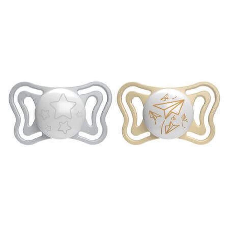 Пустышка PhysioForma Light Glow, унисекс, 6-16 месяцев, 2 штуки, Chicco: цены и характеристики