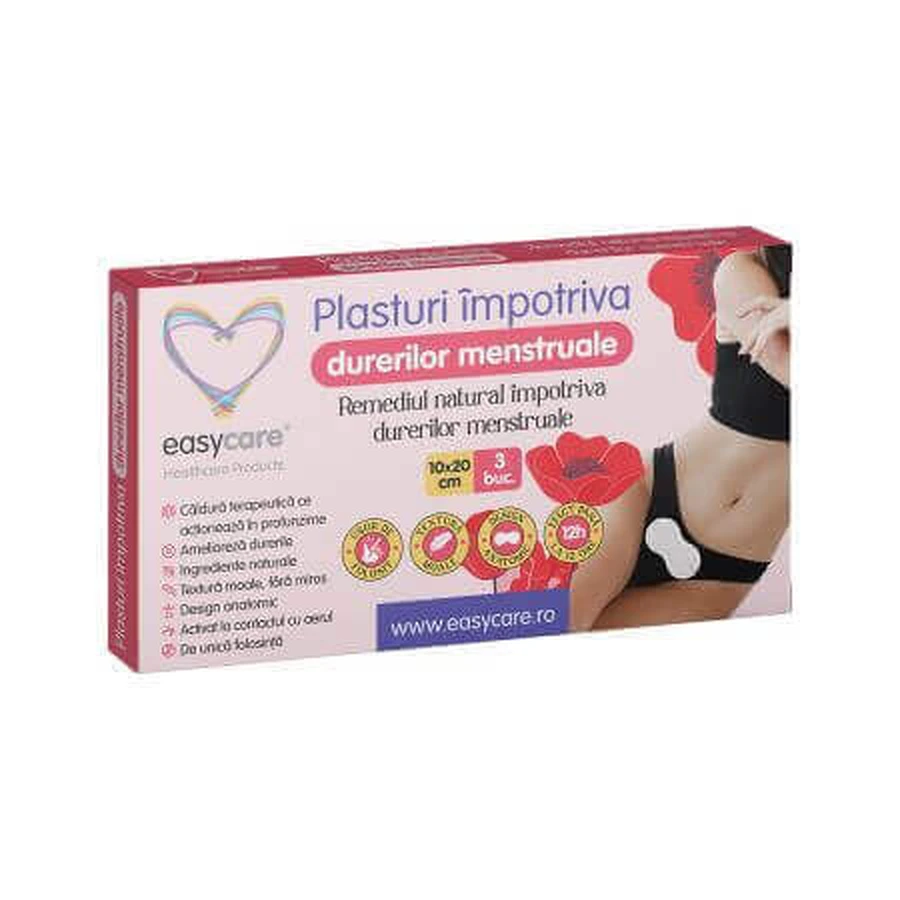 Пластыри от менструальной боли, 10x20 см, 3 штуки, EasyCare: цены и характеристики