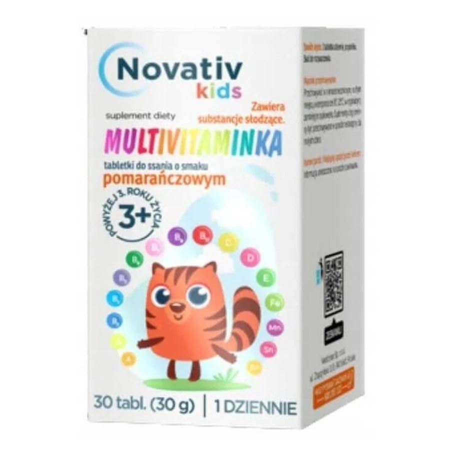 Novativ Kids Мультивітаміни зі смаком апельсина, 30 пастилок: ціни та характеристики
