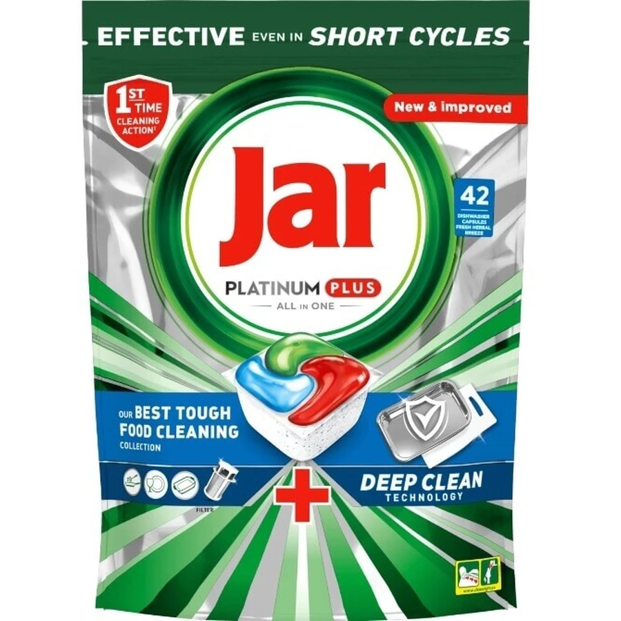 Капсулы для посудомоечных машин Jar Platinum Plus All in One Blue Deep Clean, 42 шт.: цены и характеристики