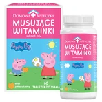 Вітаміни ігристі Peppa Pig, апельсиновий смак, від 3 років, 60 пастилок + Льодяник вітамінний без цукру Peppa Pig, полуничний смак, 8 г без цукру: ціни та характеристики