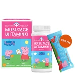 Вітаміни ігристі Peppa Pig, апельсиновий смак, від 3 років, 60 пастилок + Льодяник вітамінний без цукру Peppa Pig, полуничний смак, 8 г без цукру: ціни та характеристики