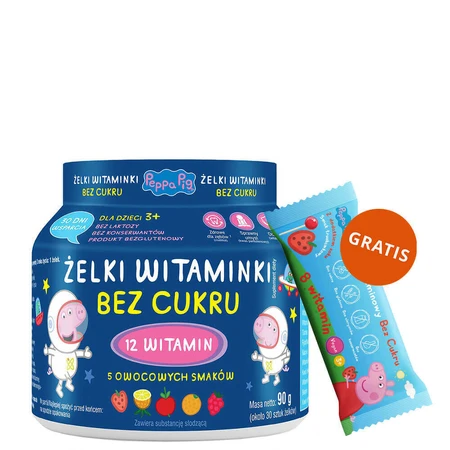 Витаминное желе без сахара, Свинка Пеппа, фруктовый вкус, с 3 лет, 90 г + Витаминный леденец без сахара, Свинка Пеппа, клубничный вкус, с 3 лет, 8 г бесплатно: цены и характеристики