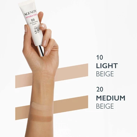 Agenity Hydra-Ox, зволожуючий BB-крем, SPF 50, відтінок 20 середньо-бежевий, 30 мл + міцелярний гель для вмивання, 40 мл безкоштовно: ціни та характеристики