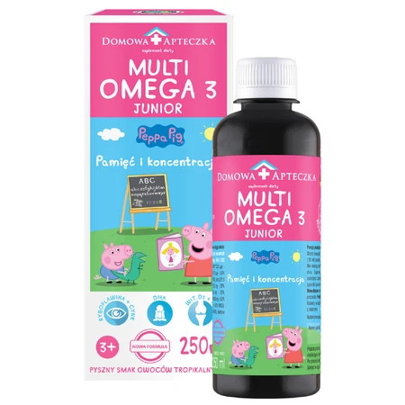 MultiOmega 3 Junior, жидкость для детей старше 3 лет, со вкусом тропических фруктов, 250 мл + Витаминный леденец Свинка Пеппа без сахара, со вкусом клубники, с 3 лет, 8 г бесплатно: цены и характеристики