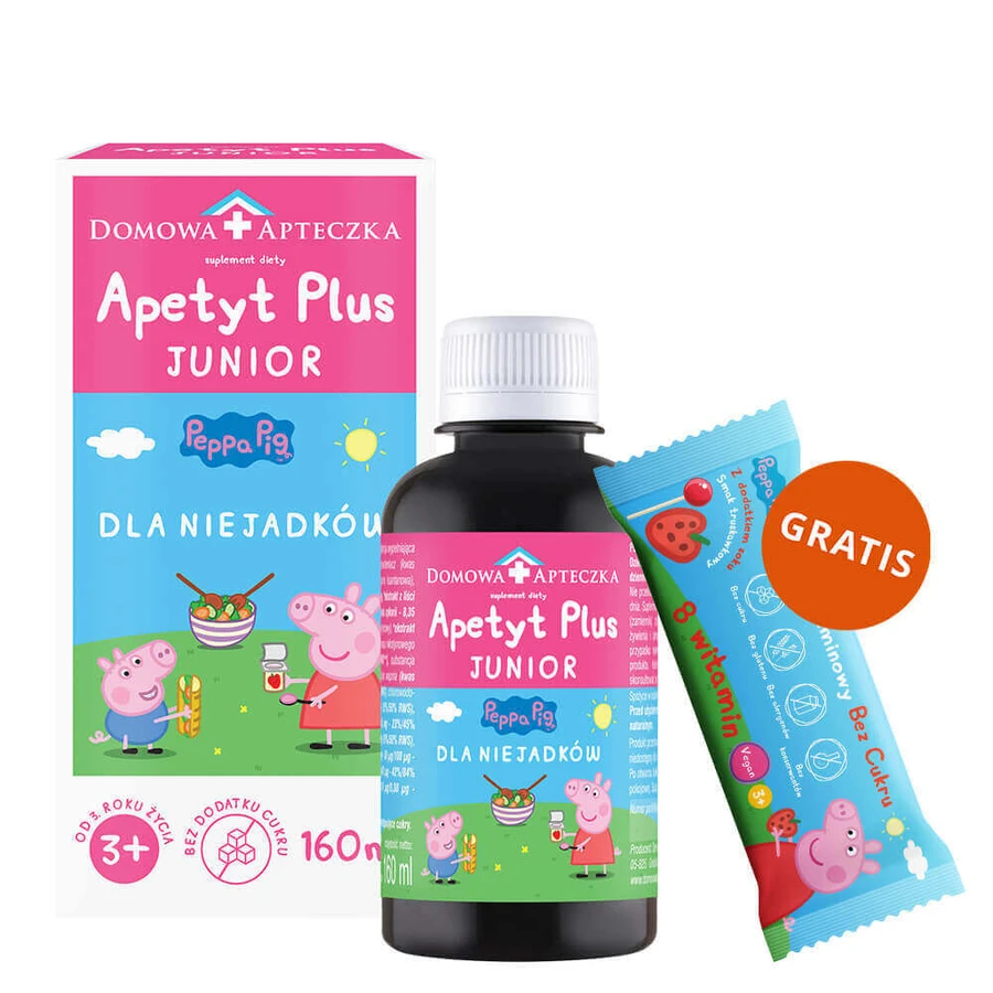 Appetite Plus Junior Peppa Pig, от 3 лет, 160 мл + Витаминный леденец Peppa Pig без сахара, со вкусом клубники, 8 г бесплатно: цены и характеристики