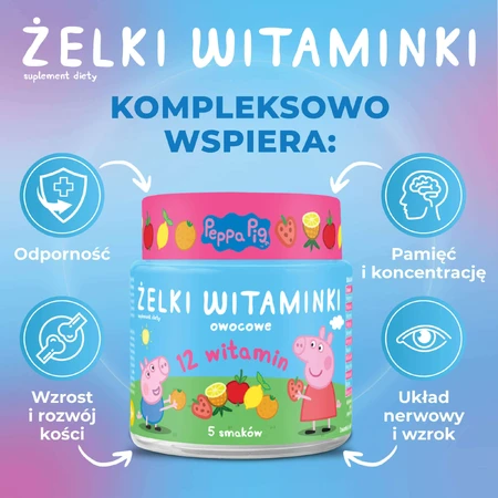 Желе Свинка Пеппа Витаминное, фруктовый вкус, от 3 лет, 60 шт + Леденец Свинка Пеппа Витаминное без сахара, клубничный вкус, от 3 лет, 8 г бесплатно: цены и характеристики
